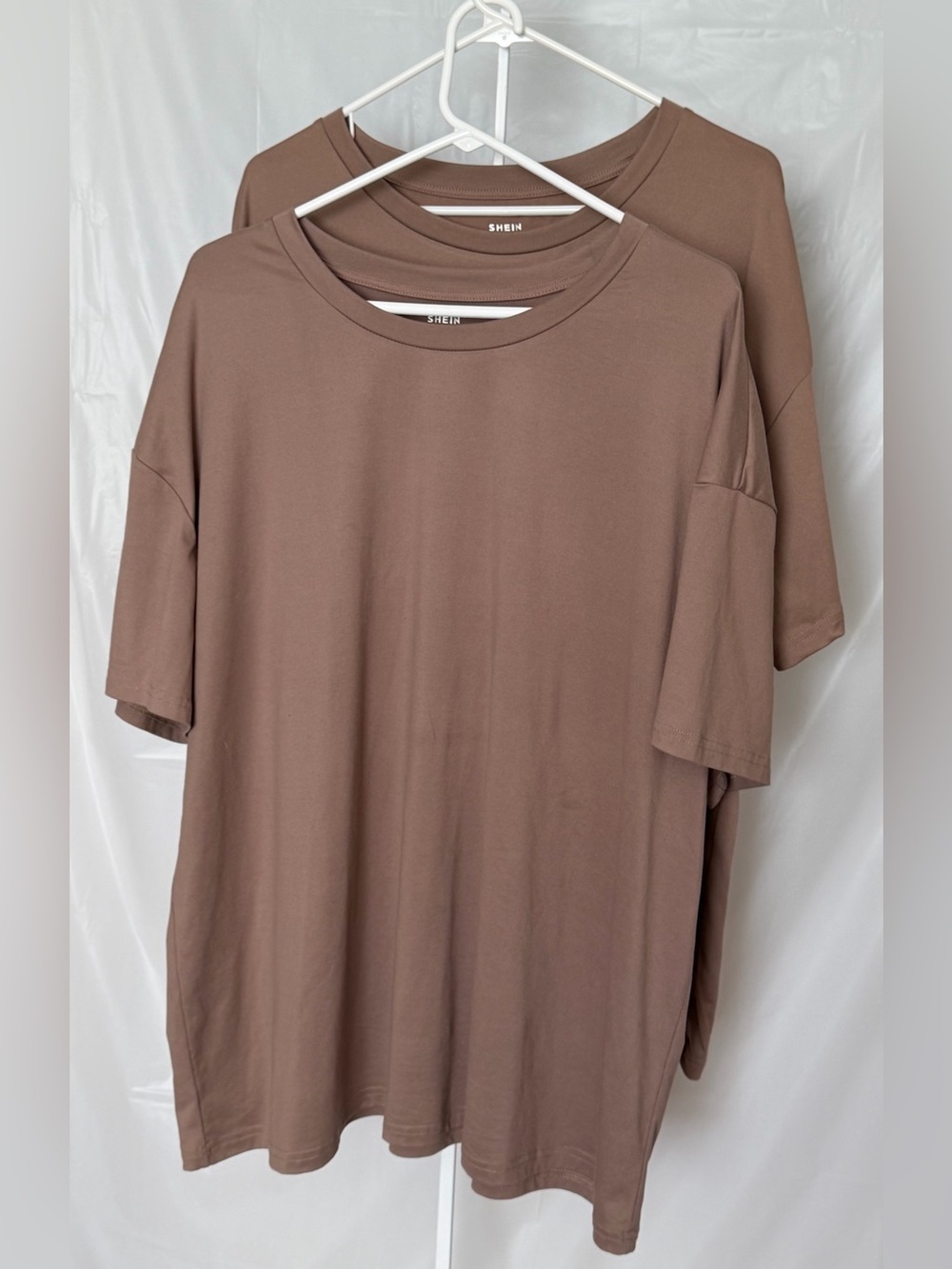 Plus Size 2XL Taupe Oversized Soft Stretch Tee Bundle of 2